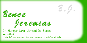 bence jeremias business card