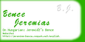 bence jeremias business card